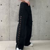 【新色追加】サイドカットアウトデニムストレートパンツ | me Jane | 詳細画像54