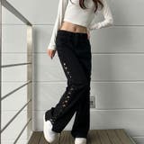 【新色追加】サイドカットアウトデニムストレートパンツ | me Jane | 詳細画像60