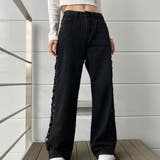 【新色追加】サイドカットアウトデニムストレートパンツ | me Jane | 詳細画像64