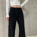 【新色追加】サイドカットアウトデニムストレートパンツ | me Jane | 詳細画像67