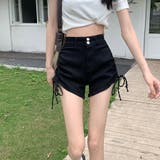サイドシャーリングリボンデニムショートパンツ | me Jane | 詳細画像8