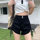 サイドシャーリングリボンデニムショートパンツ | me Jane | 詳細画像2