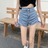 サイドシャーリングリボンデニムショートパンツ | me Jane | 詳細画像6