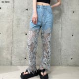 レース切替デニムパンツ | me Jane | 詳細画像1 