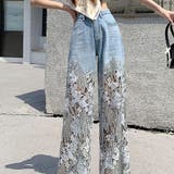 レース切替デニムパンツ | me Jane | 詳細画像16 