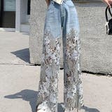 レース切替デニムパンツ | me Jane | 詳細画像17 