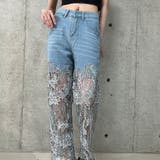 レース切替デニムパンツ | me Jane | 詳細画像4 