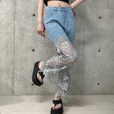 レース切替デニムパンツ | me Jane | 詳細画像6 