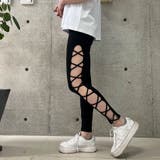 ブラック | サイドレースアップレギンス | me Jane