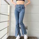 3つボタンハイウエストフレアパンツ | me Jane | 詳細画像13