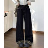 裾レオパード柄デニムルーズパンツ | me Jane | 詳細画像2