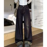 裾レオパード柄デニムルーズパンツ | me Jane | 詳細画像3