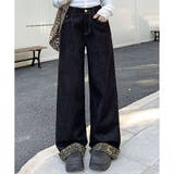 裾レオパード柄デニムルーズパンツ | me Jane | 詳細画像4