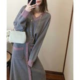 配色ニットトップス×ロングスカート 2点セット | me Jane | 詳細画像4