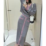 配色ニットトップス×ロングスカート 2点セット | me Jane | 詳細画像8