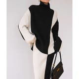 配色ニットトップス×スカート 2点セット | me Jane | 詳細画像3 