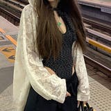 総レースフロントZIPフード付カーディガン | me Jane | 詳細画像4