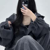 デニムフード付オーバーサイズブルゾン | me Jane | 詳細画像10 