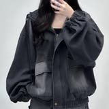 デニムフード付オーバーサイズブルゾン | me Jane | 詳細画像11 