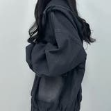 デニムフード付オーバーサイズブルゾン | me Jane | 詳細画像21 