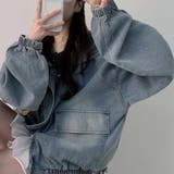 デニムフード付オーバーサイズブルゾン | me Jane | 詳細画像22 