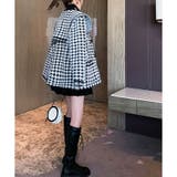 千鳥チェックBIG衿ニットコート | me Jane | 詳細画像9