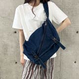 インディゴ | デニム斜めZIPショルダーバッグ | me Jane