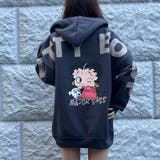 チャコールグレー | BETTYBOOPバックロゴプリント裏起毛プルパーカー | me Jane