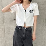 オフホワイト | ダブルジップショート丈Tシャツ | me Jane