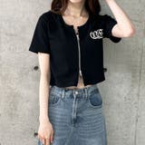 ダブルジップショート丈Tシャツ | me Jane | 詳細画像2