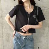 ダブルジップショート丈Tシャツ | me Jane | 詳細画像21