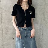 ブラック | ダブルジップショート丈Tシャツ | me Jane