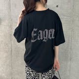 ブラック | ラインストーンロゴBIGTシャツ | me Jane