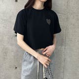 ハートロゴショート丈Tシャツ | me Jane | 詳細画像17