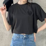 ハートロゴショート丈Tシャツ | me Jane | 詳細画像5