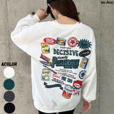 バックワッペン&プリントデザインオーバーサイズトレーナー | me Jane | 詳細画像1