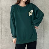 バックワッペン&プリントデザインオーバーサイズトレーナー | me Jane | 詳細画像11