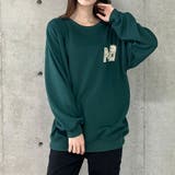 バックワッペン&プリントデザインオーバーサイズトレーナー | me Jane | 詳細画像12