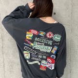 バックワッペン&プリントデザインオーバーサイズトレーナー | me Jane | 詳細画像21