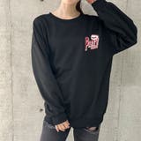 バックワッペン&プリントデザインオーバーサイズトレーナー | me Jane | 詳細画像23