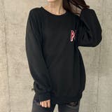 バックワッペン&プリントデザインオーバーサイズトレーナー | me Jane | 詳細画像24