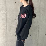 バックワッペン&プリントデザインオーバーサイズトレーナー | me Jane | 詳細画像26