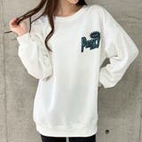 バックワッペン&プリントデザインオーバーサイズトレーナー | me Jane | 詳細画像3