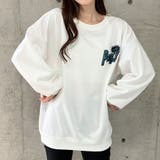 バックワッペン&プリントデザインオーバーサイズトレーナー | me Jane | 詳細画像4