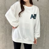 バックワッペン&プリントデザインオーバーサイズトレーナー | me Jane | 詳細画像5