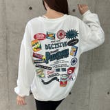 バックワッペン&プリントデザインオーバーサイズトレーナー | me Jane | 詳細画像6