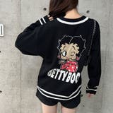 BETTY BOOP/Vネックオーバーサイズニットトップス | me Jane | 詳細画像6 