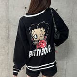 ブラック | BETTY BOOP/Vネックオーバーサイズニットトップス | me Jane