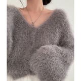 グレー | Vネックシャギーニットカーディガン | me Jane