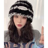 ブラック | ボーダーボアニット帽 | me Jane